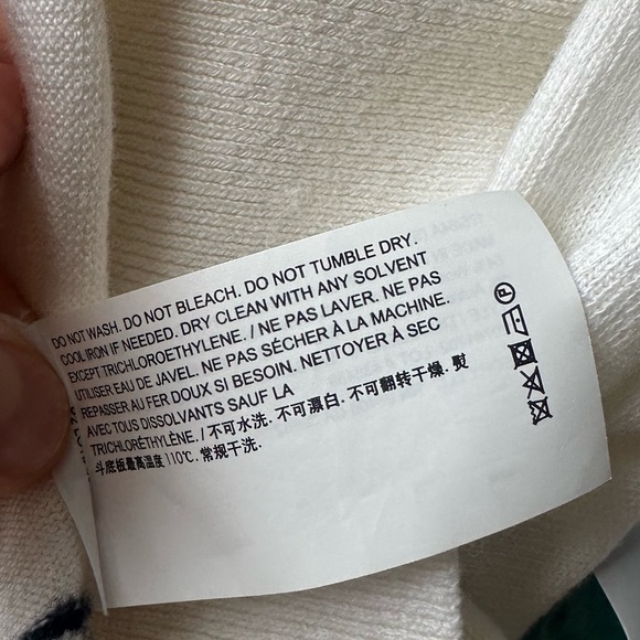 THEORY LASSEN CREW RENOWNED cotton wool sweater jumper off white sz Sm - Picture 6 of 7